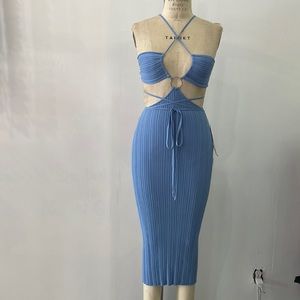 Cut Out Knit MIDI Dress